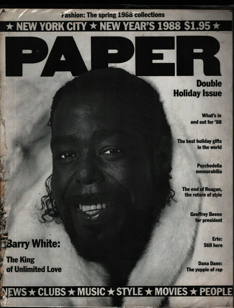 NYC Paper Magazine New Years 1988 Barry White Ronald Reagan 021821ame2