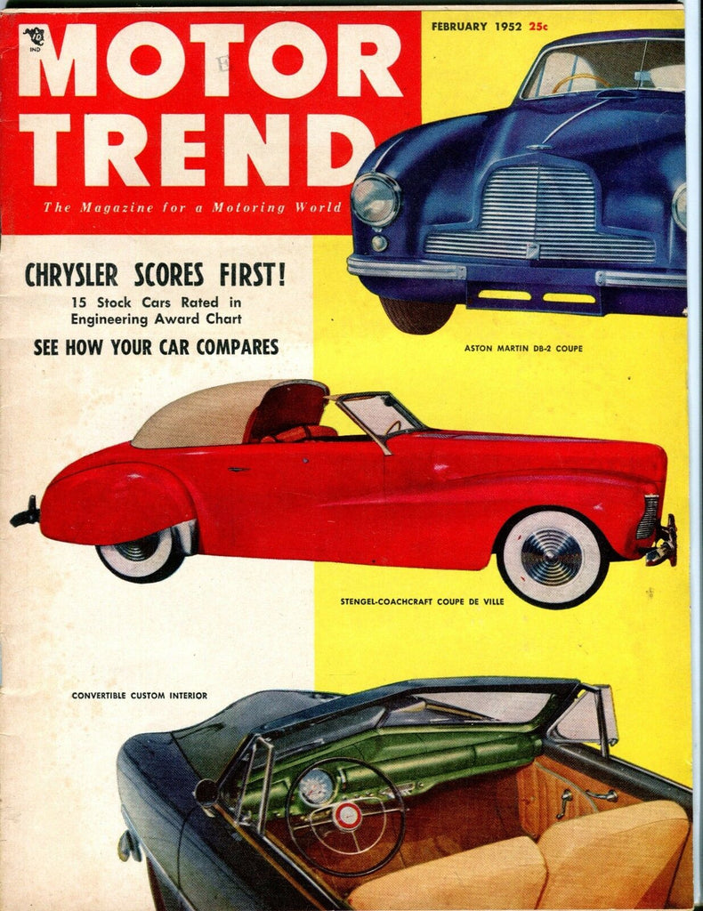 Motor Trend Magazine February 1952 Aston Martin Chrysler VG No ML 052617nonjhe