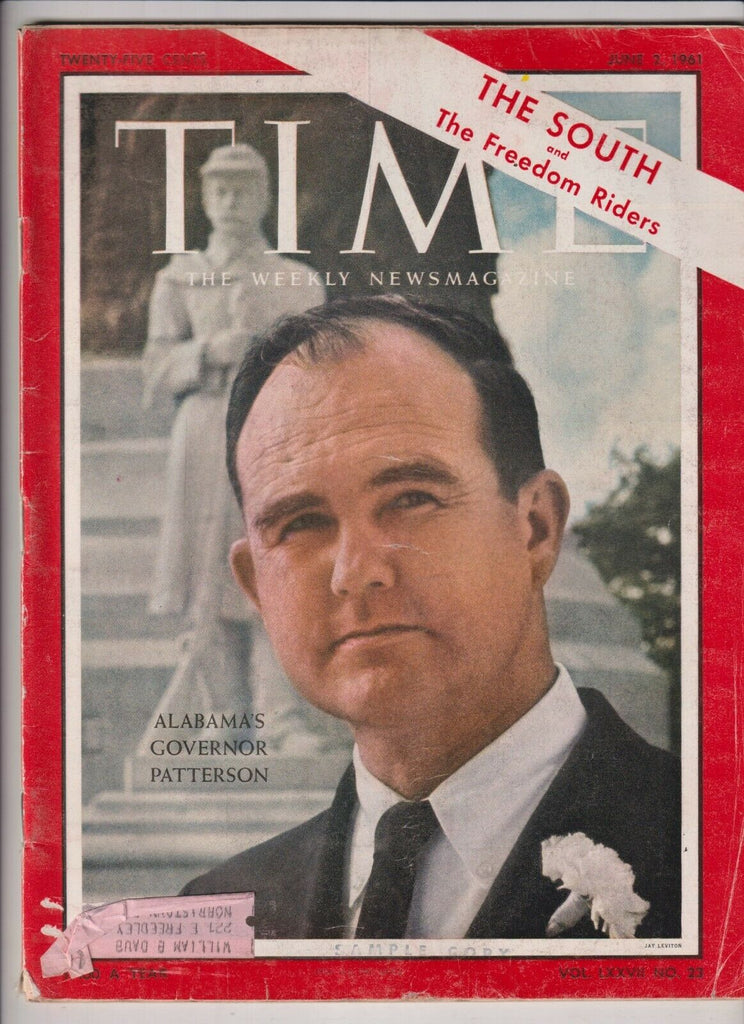 Time Magazine Alabama's Governor Patterson June 2, 1961 110619nonr
