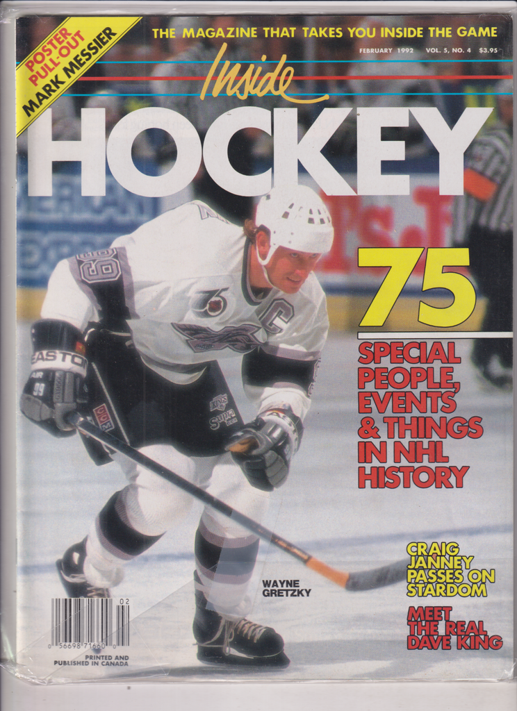 Inside Hockey Mag Wayne Gretzky & Craig Janney February 1992 121919nonr