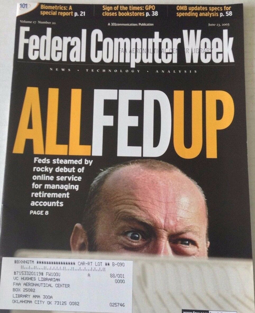 Federal Computer Weekly Magazine Feds Online Service June 23, 2003 080117nonrh