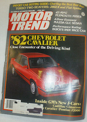 Motor Trend Magazine '82 Chevrolet Cavalier New J-Cars April 1981 041515R