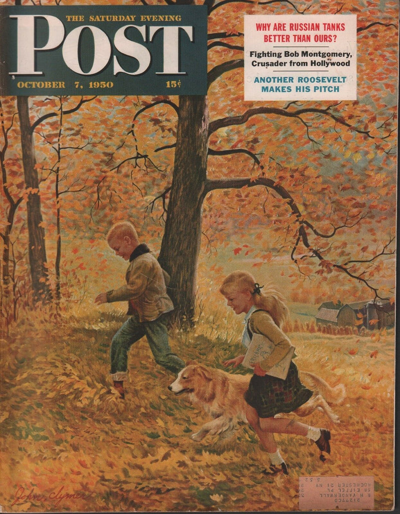 Saturday Evening Post October 7 1950 John Clymen Bob Montgomery w/ML 062618DBE