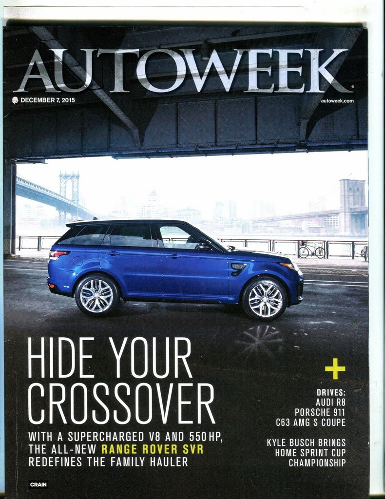 Autoweek Magazine December 7 2015 Range Rover SVR EX 050617nonjhe