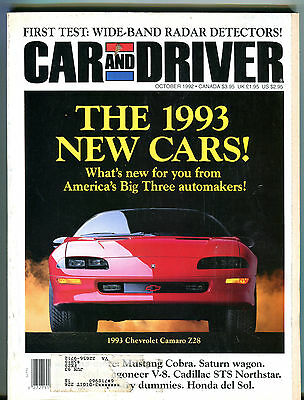 Car and Driver Magazine October 1992 The 1993 New Cars! EX 031116jhe