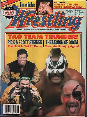 Inside Wrestling June 1991 Rick & Scott Steiner, The Legion of Doom VG 122315DBE
