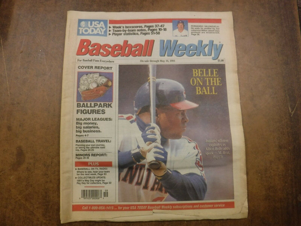 Baseball Weekly Newspaper May 10-16 1991 Albert Belle EX No ML 022117nonjhe