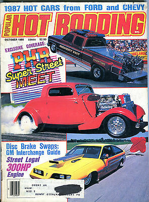 Popular Hot Rodding Magazine October 1986 PHR Super Street Meet VGEX 032216jhe