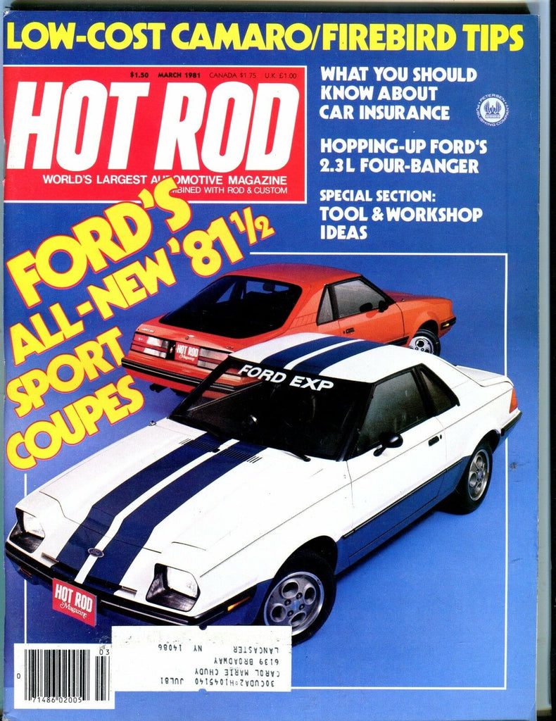Hot Rod Magazine March 1981 Ford Coupes EX w/ML 051217nonjhe