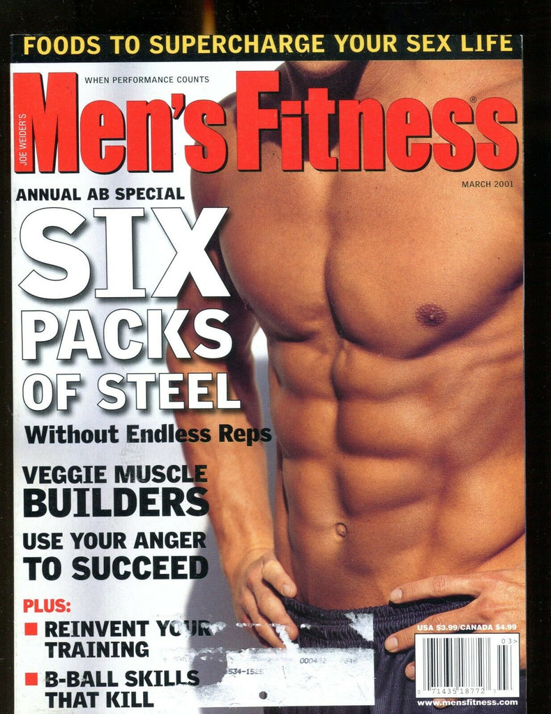 Men's Fitness Magazine March 2001 Annual Ab Special EX w/ML 012417jhe