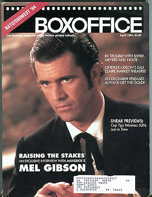 Box Office Magazine April 1994 Mel Gibson Maverick EX 040516jhe