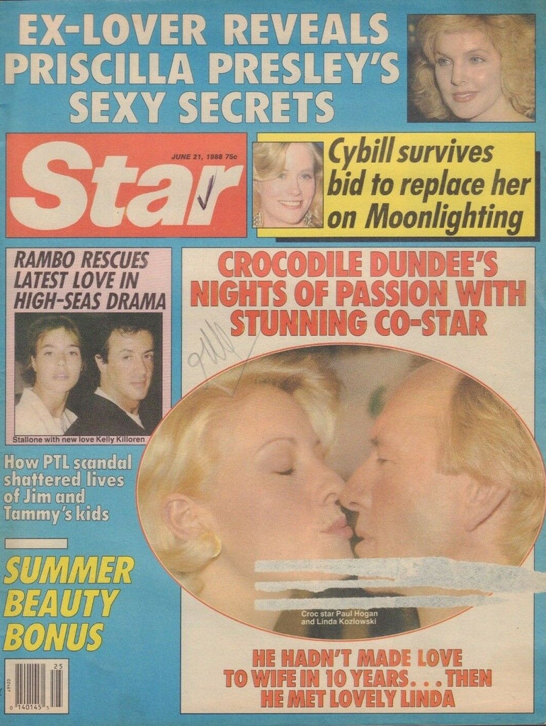 Star June 21 1988 Sylvester Stallone Paul Hogan Priscilla Presley 020119DBE