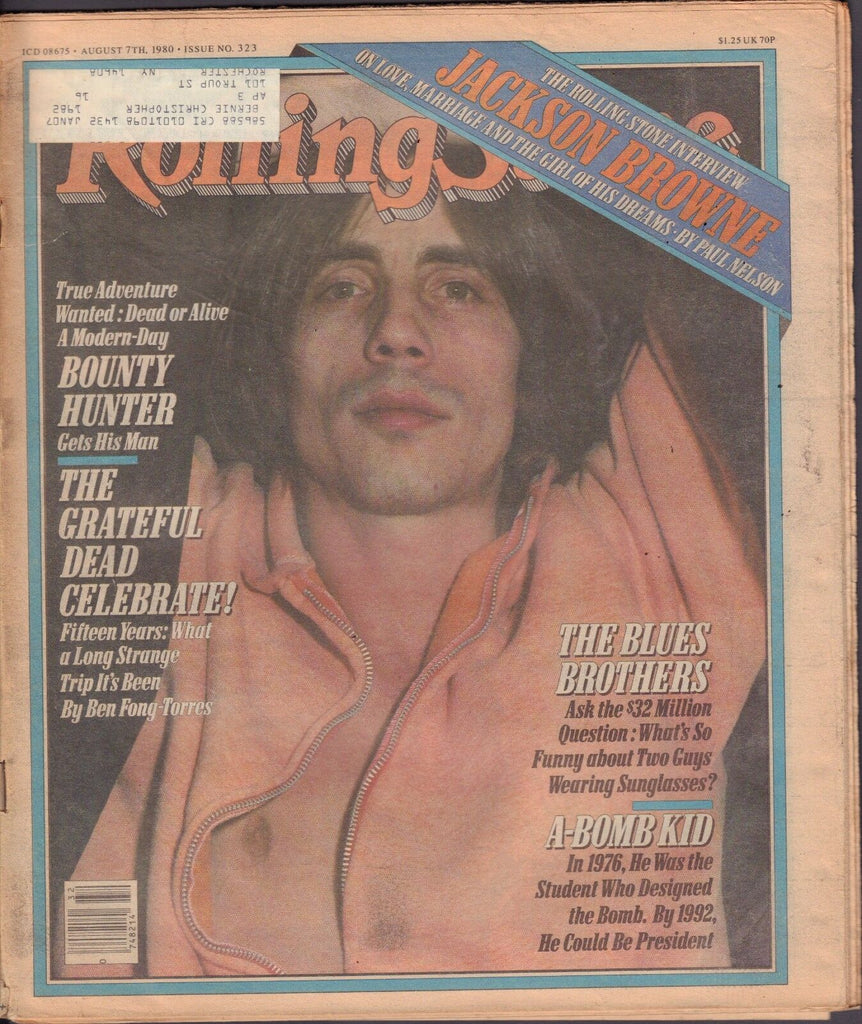 Rolling Stone August 7 1980 Jackson Browne, The Blues Brothers w/ML 121416DBE