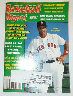 Baseball Digest Magazine John Valentin & Mickey Mantle September 1995 020315R