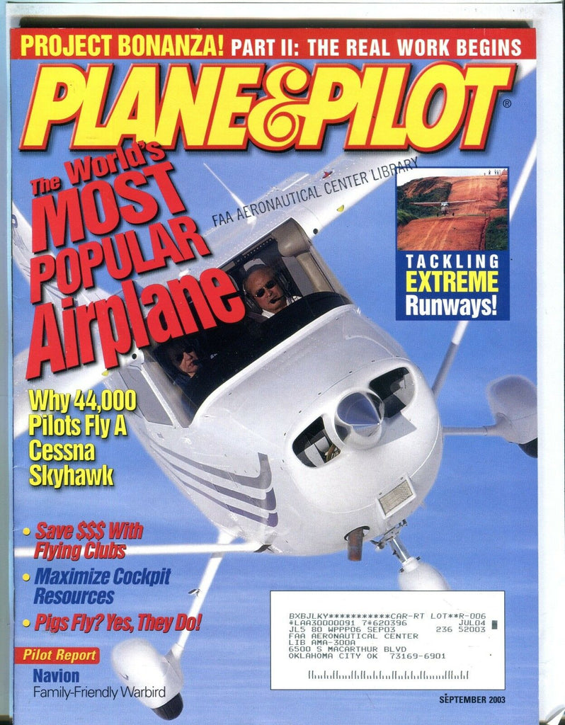 Plane & Pilot Magazine Sept. 2003 Cessna Skyhawk EX w/ML FAA Library 101916jhe