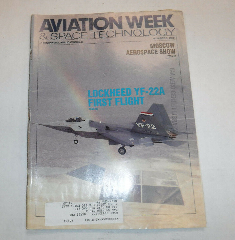 Aviation Week Magazine Lockheed YF-22A October 8, 1990 FAA 110216R