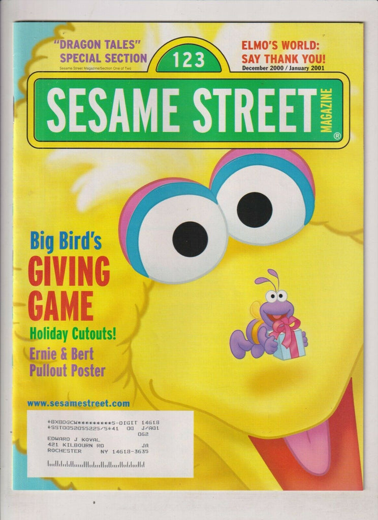 Seasame Street Mag Big Bird's Giving Game Dec/Jan 2001 021920nonr