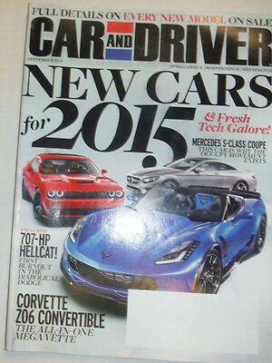 Car And Driver Magazine Mercedes Class Coupe & Corvette September 2014 031115R