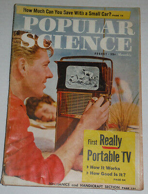Popular Science Magazine First Portable TV August 1959 120514R