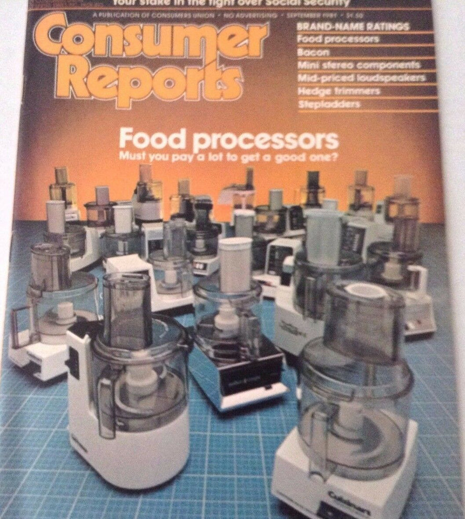 Consumer Reports Magazine Food Processors Bacon September 1981 072917nonrh