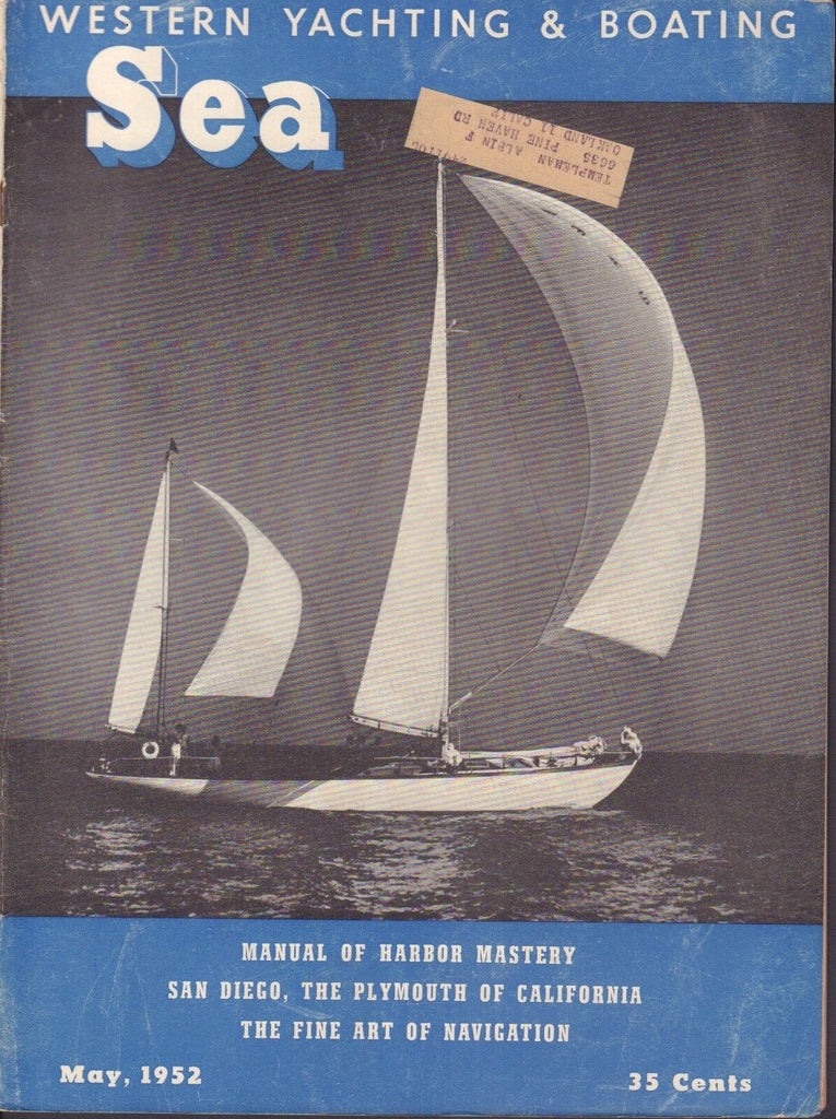 Sea Western Yachting May 1952 San Diego, Navigation Art w/ML 062117nonDBE