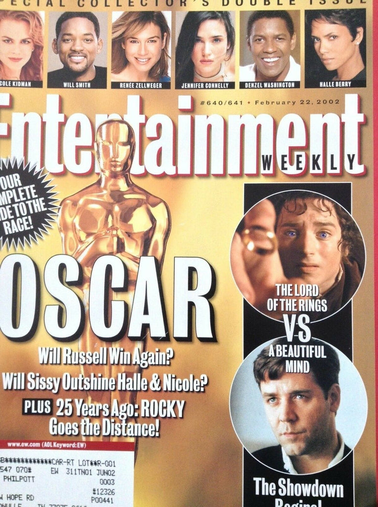 Entertainment Weekly Magazine Oscar Night February 22, 2002 120618nonrh