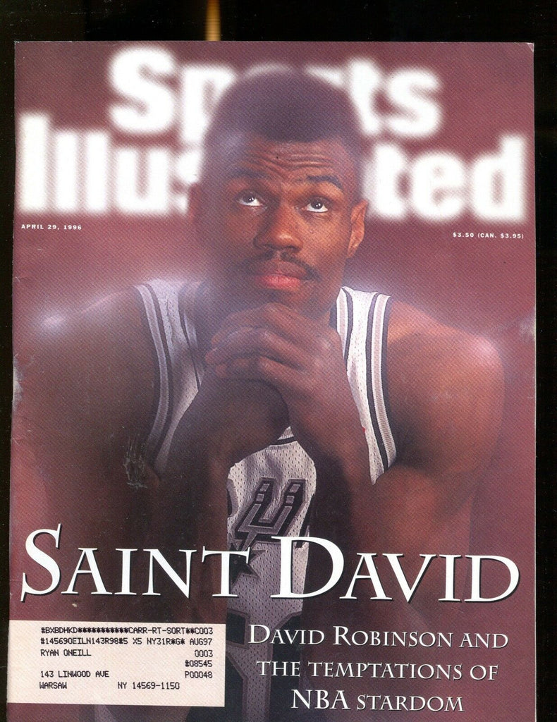Sports Illustrated Magazine April 29 1996 David Robinson EX w/ML 013117jhe