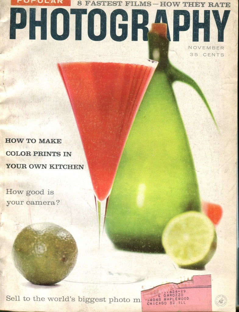 Popular Photography Magazine November 1958 GD w/ML 030717nonjhe