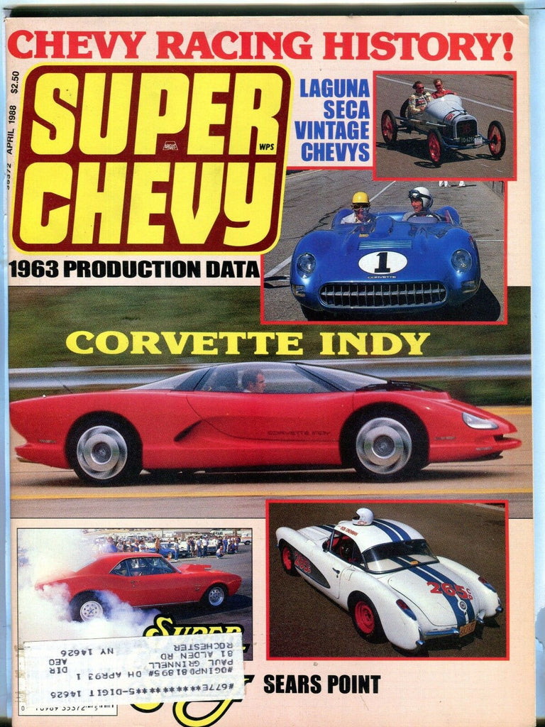 Super Chevy Magazine April 1988 Corvette Indy EX w/ML 031417nonjhe