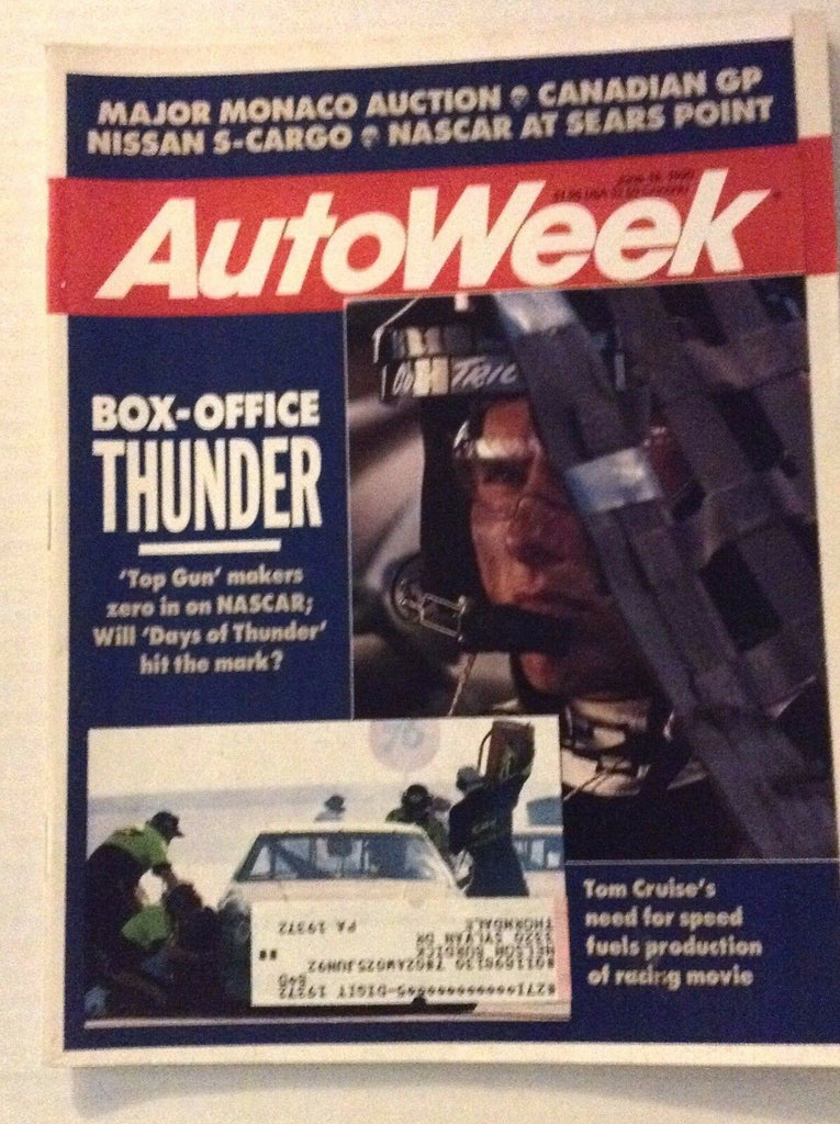 Autoweek Magazine Magazine Tom Cruise Top Gun June 18, 1990 011717RH