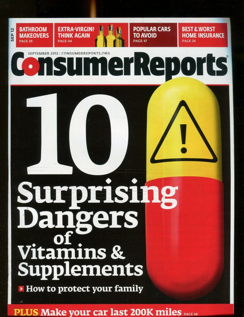 Consumer Reports Magazine September 2012 Vitamins EX No ML 020117jhe
