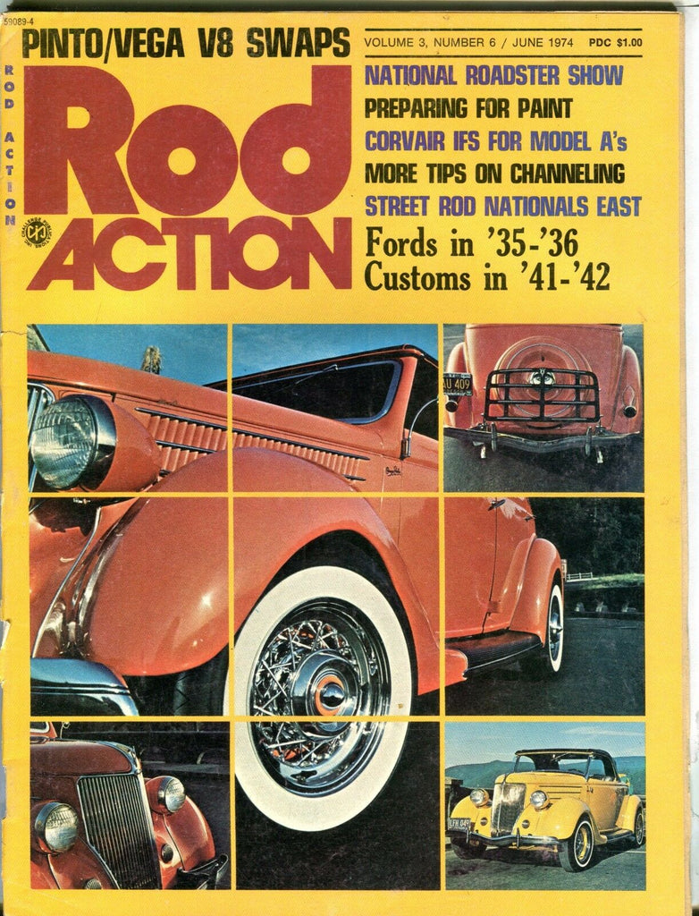 Rod Action Magazine June 1974 '35 '36 Fords VG No ML 032017nonjhe