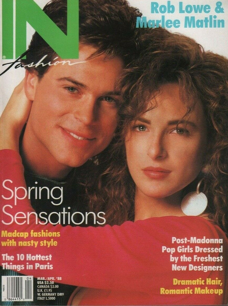 IN Fashion magazine March April 1988 Rob Lowe Marlee Matlin 053019DBE