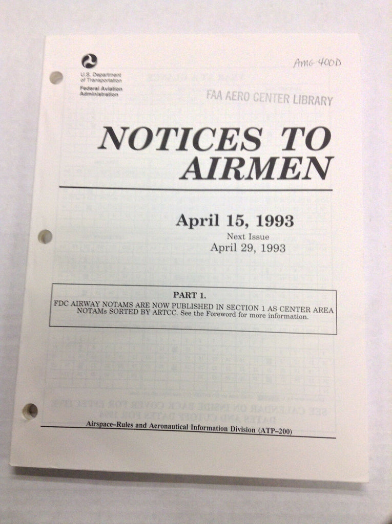 Notices To Airmen Magazine Laser Light Display April 15, 1993 022217R