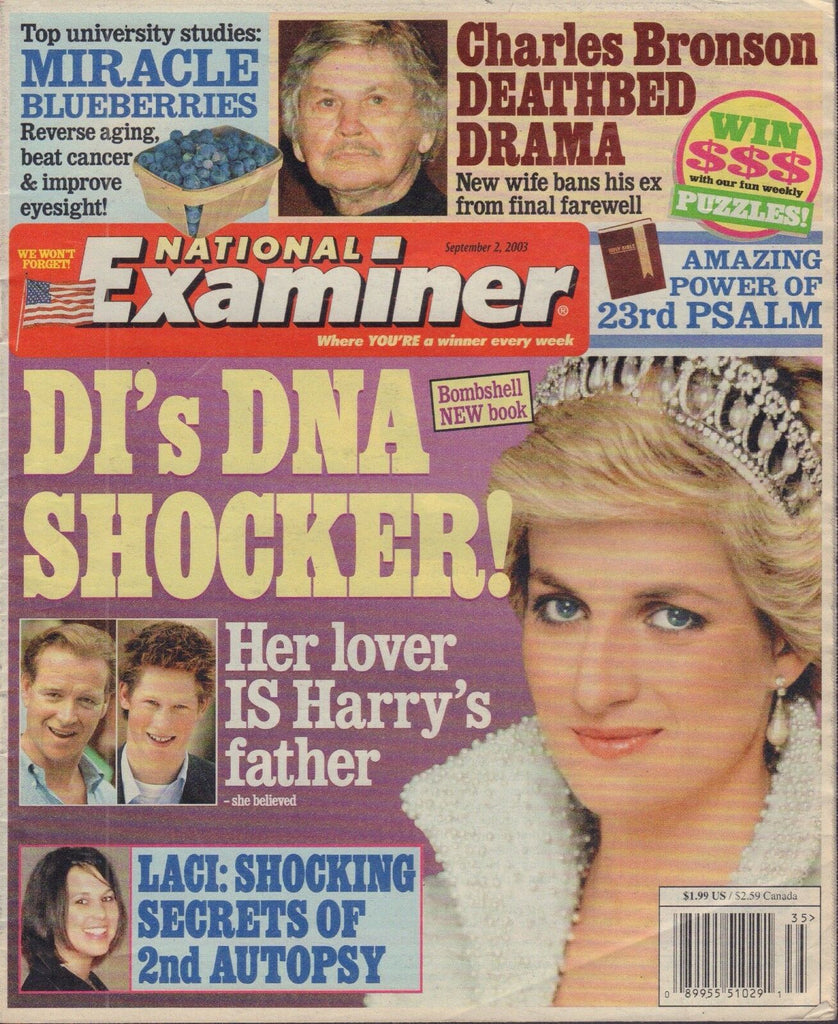 National Examiner September 2 2003 Princess Diana, Charles Bronson 092117DBE