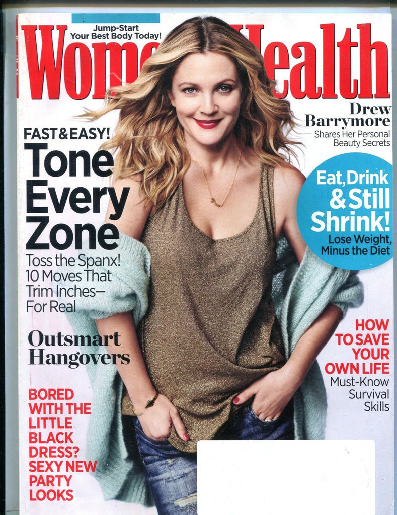 Women's Health Magazine December 2013 Drew Barrymore EX No ML 122916jhe