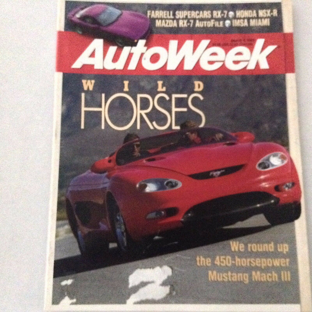 AutoWeek Magazine Wild Horses Mustang Mach III March 1, 1993 061417nonrh2