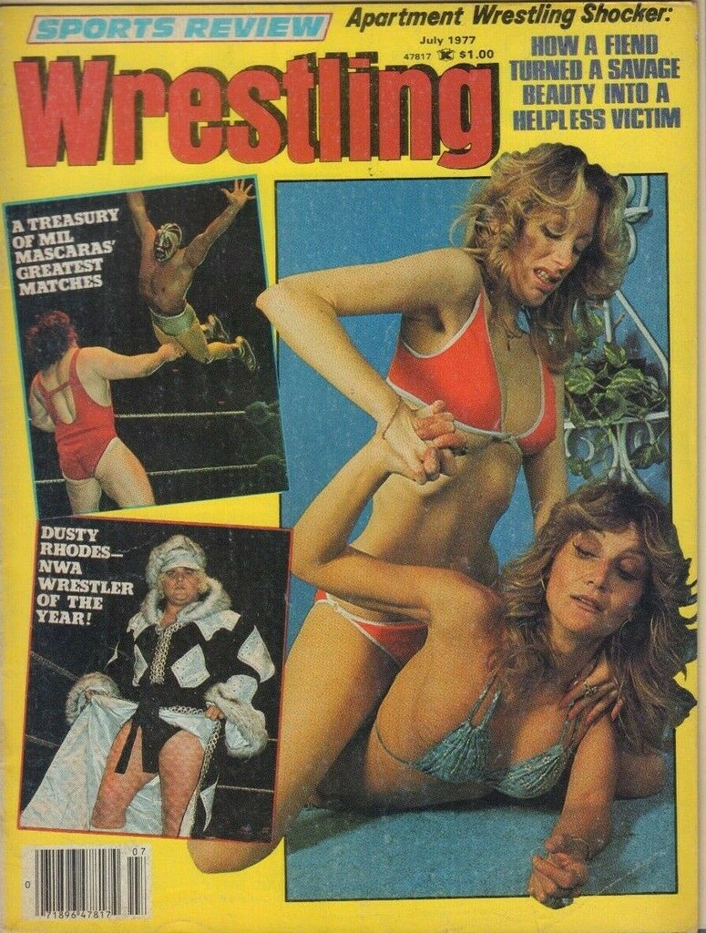 Sports Review Wrestling July 1977 Dusty Rhodes Mil Mascaras 022019DBE