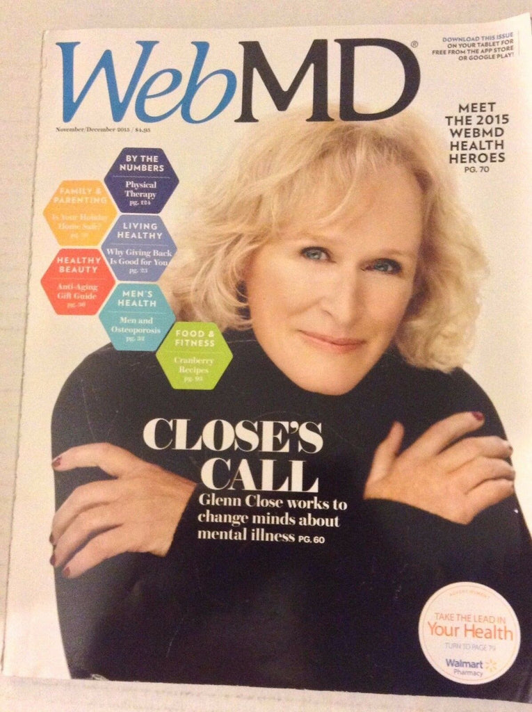 Web Md Magazine Glenn Close Mental Illnesses November/December 2015 042917nonrh2