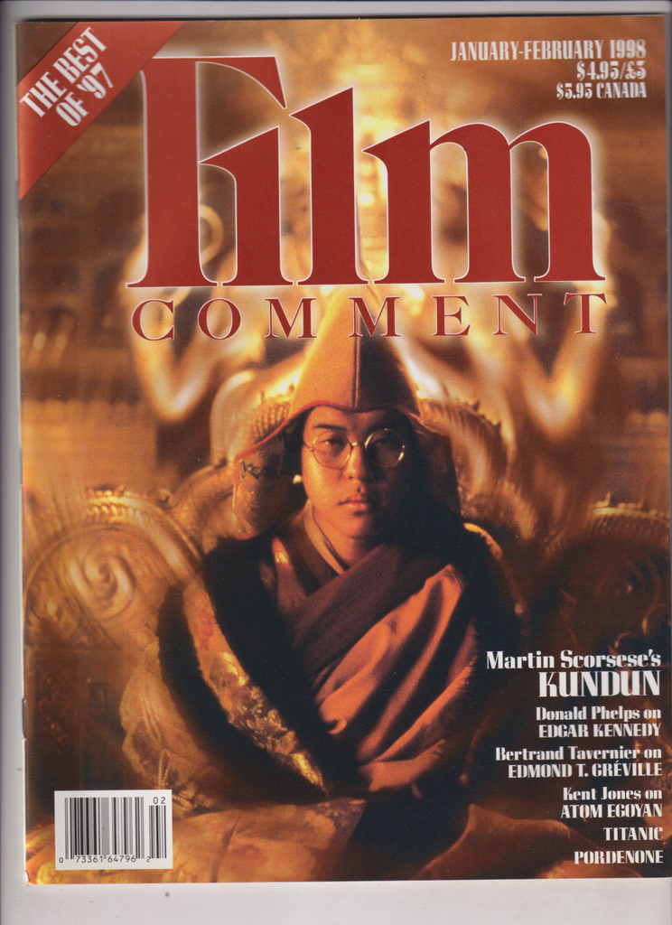 Film Comment Mag Martin Scorsese's Kundun Donald Phelps Jan/Feb 1998 121719nonr