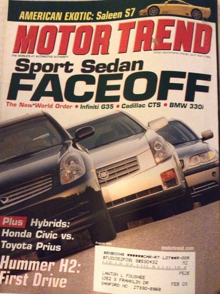 Motor Trend Magazine Sport Sedan Face Off August 2002 081717nonrh
