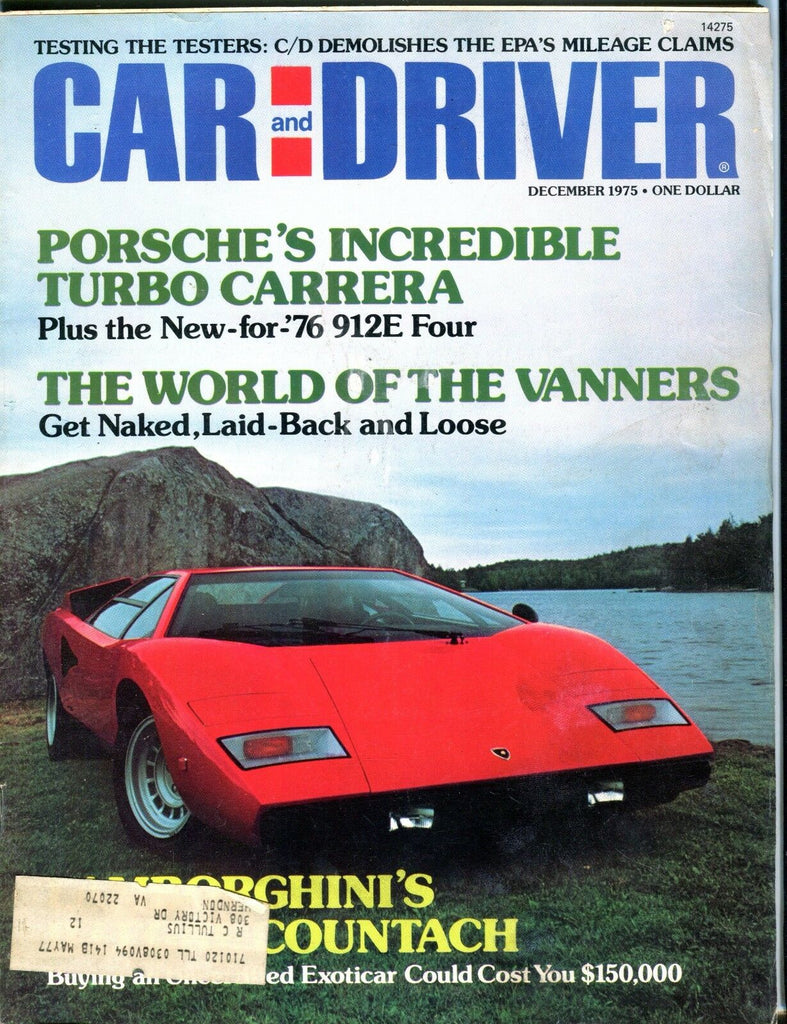 Car And Driver Magazine December 1975 Lamborghini Countach VG 051717nonjhe