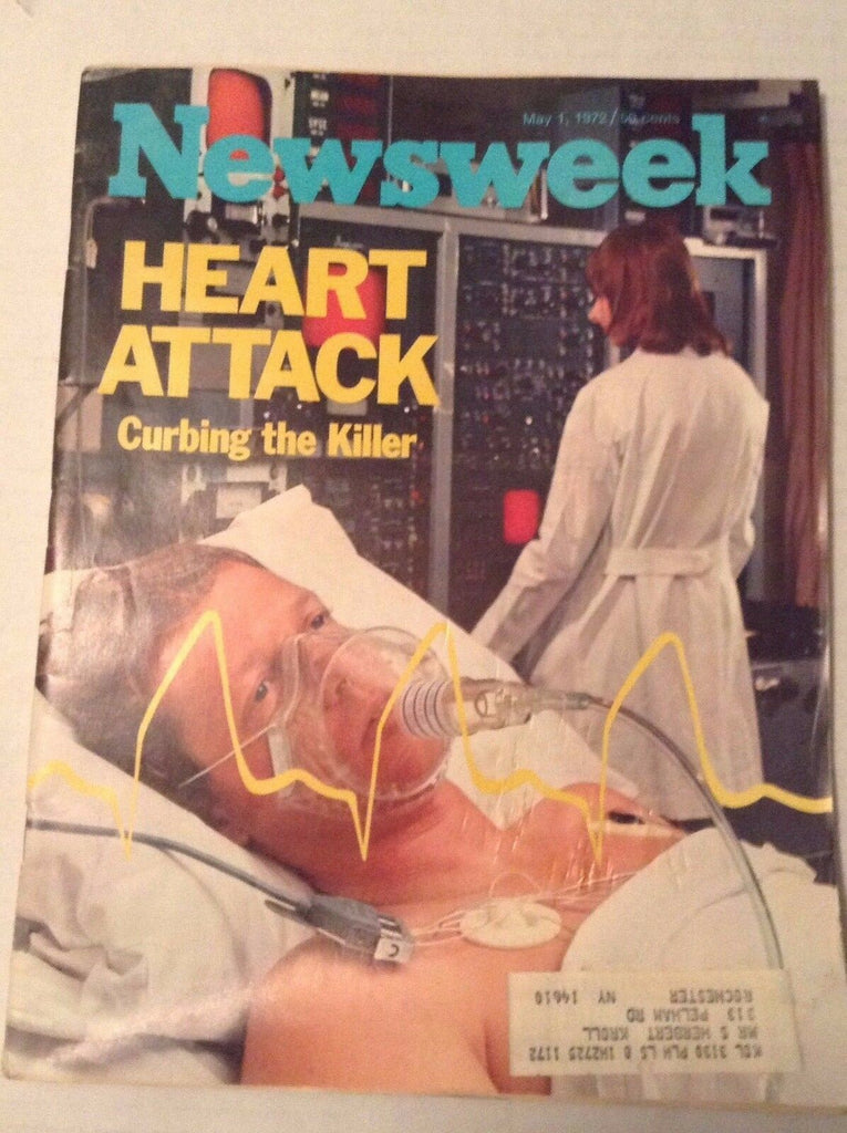 Newsweek Magazine Heart Attack Curbing The Killer May 1, 1972 101216R2