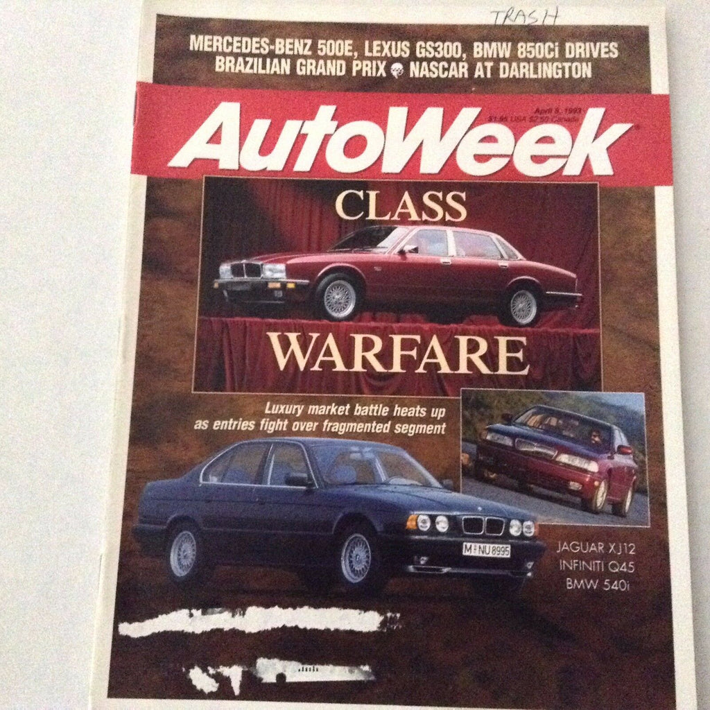 AutoWeek Magazine Jaguar XJ12 Infiniti Q45 April 5, 1993 061417nonrh2