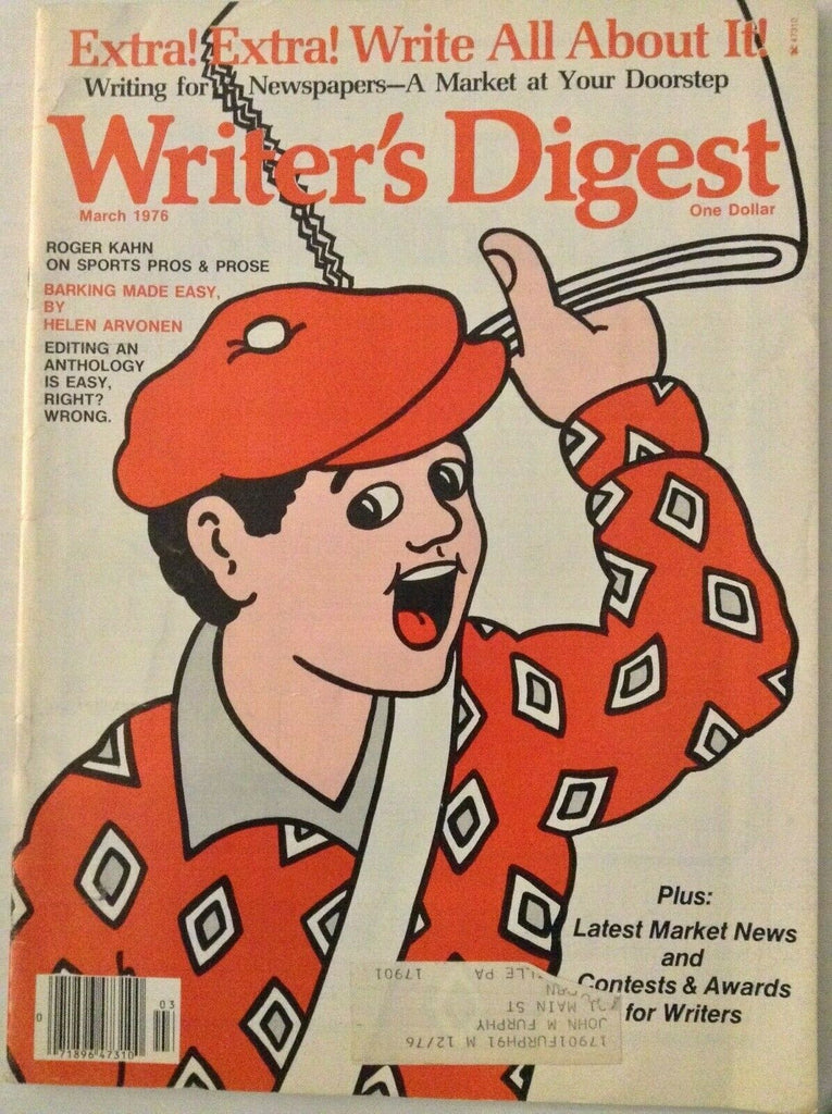 Writer's Digest Magazine Roger Kahn On Sports Pros March 1976 022719nonrh
