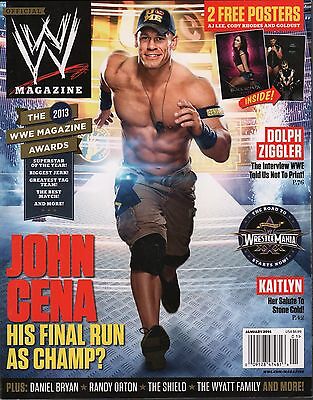 WWE Magazine January 2014 John Cena, Dolph Ziggler No Poster EX 121115DBE
