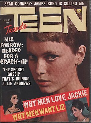 Teen Trends Magazine July 1966 Mia Farrow, Liz Taylor EX 010616DBE