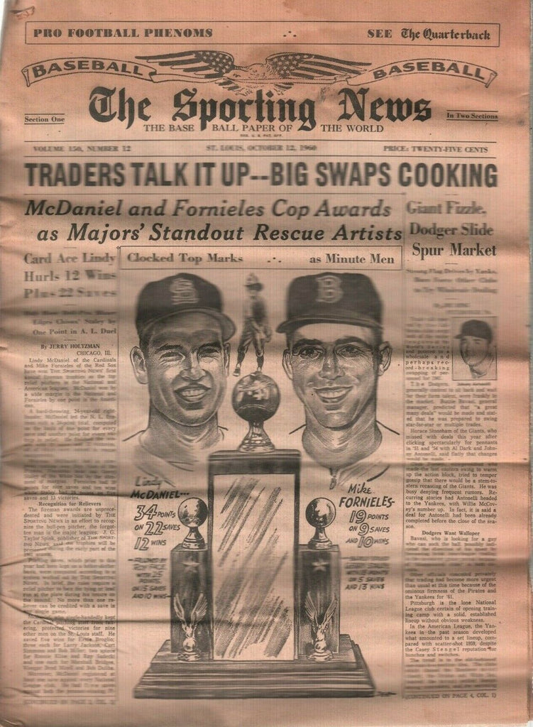 The Sporting News October 12 1960 1960 Mike Fornieles wOriginal Mailer 012120DBE