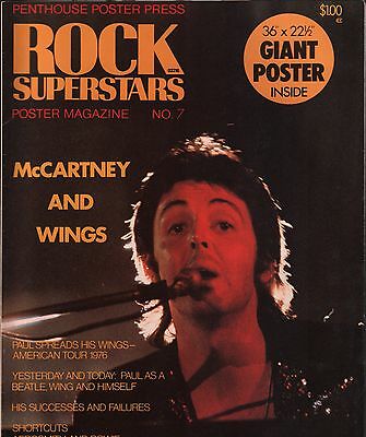 Rock Superstars Poster Magazine No.7 McCartney & the Wings EX 112015DBE
