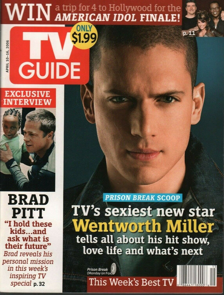 TV Guide April 10-16 2006 Wentworth Miller Brad Pitt Simon Cowell 022420AME2